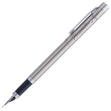 Imagem de Caneta Crown Personalizada Top Model Tinteiro Gravação Nome Logo Oferta Original (Prata)