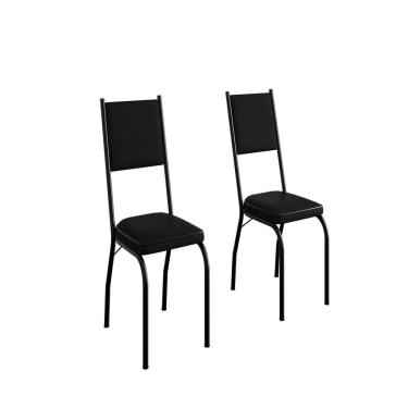Imagem de Kit Com Duas Cadeiras De Cozinha 90cm X 43cm X 34cm Preto