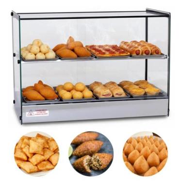 Imagem de Estufa Para Salgados Quadrada Dupla 8 Bandejas Retilínea Expositor Vid