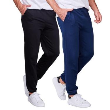 Imagem de Kit 2 Calça Moletom Punho Fit Slim Masculino Adulto - Daze Modas, P, C