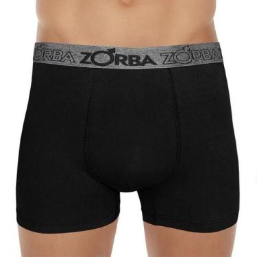 Imagem de Cueca Boxer Suporte Anatômico Zorba 667 Algodão, Preto, G