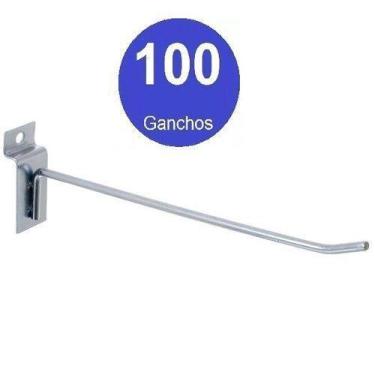 Imagem de Kit Gancho Expositor Painel Canaletado 10.15 Ou 20cm- 100pçs - Arte Pr