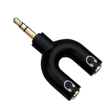 Imagem de Adaptador Divisor de Áudio Y para Fone Ouvido Macho 3 5mm Duas Fêmeas Celulares MP3 MP4 Carro Caixa Som Pequena Casca ABS Conector com Placa Ouro Terminal Cobre Oxigenado Livre OFC Núcleo Fio Esmaltad