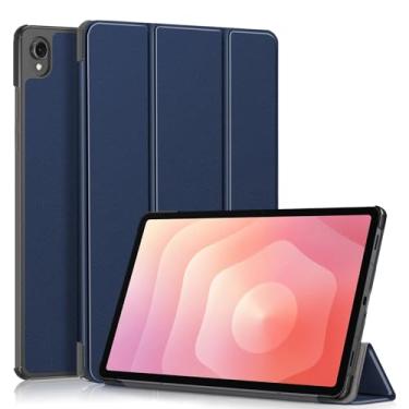 Imagem de Gylint Capa para Galaxy Tab S11 2025 11 polegadas, capa dobrável de couro PU ultrafina com suporte para Samsung Tab S11 5G SM-X736B / SM-X730 azul marinho