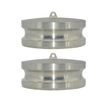 Imagem de VARMHUS Adaptador de bomba de lixo, tampa de poeira/tampa contra poeira, tipo DP Cam e acoplador de encaixe de tubo de mangueira ranhurada, aço inoxidável 316 (2 peças 4 polegadas)