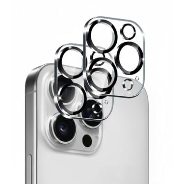 Imagem de Protetor de lente de câmera para iPhone 16 pro 6.3 / iPhone 16 pro max 6,9, 9H vidro temperado, ultra HD, resistência a arranhões fácil de instalar, compatível com capas, [não afeta fotos noturnas
