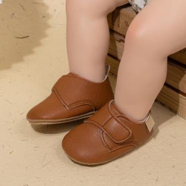 Imagem de Tênis para bebês meninos meninas cano alto sola macia antiderrapante infantil leve pré-andador primeiro berço, A03/marrom, 12-18 Months Toddler