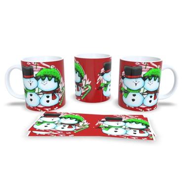 Imagem de Caneca de Natal com Desenho de Inverno, Porcelana Branca, Estampa Festiva com Papai Noel e Animais, Tema Natalino (9)