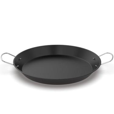 Imagem de Panela antiaderente de cerâmica com 2 alças, grelha redonda de 47 cm para fogão TIKI Solo Cuisinart Fire Pit Kamado Charcoal Grill Weber Kettle e mais, seguro para forno e indução, livre de PTFE sem