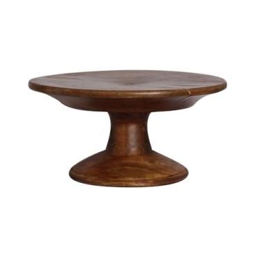 Imagem de Prato Alto Porta Bolo em Madeira 25x15 cm Elegância Clássica para Servir Doces, Tortas e Sobremesas com Estilo