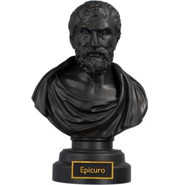 Imagem de Estátua Busto Epicuro de Samos - Filósofo Grego (Cor Aurum Noctis)
