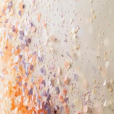 Imagem de Quadro Decorativo Ivory Wallpaper Com Estampa Peach e Lavender Confetti Arte Moderna para Decoração de Paredes 30x30cm