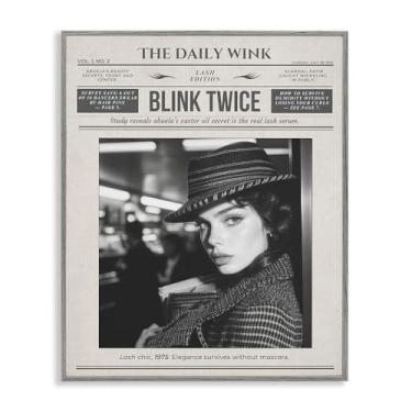 Imagem de Stupell Industries The Daily Wink Magazine Arte giclée emoldurada branca, design por A Barefoot Stylist, 76 x 61 cm