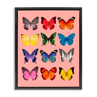 Imagem de Stupell Industries Arte de parede em tela flutuante emoldurada em ouro rosa espécie de borboleta, design por LISH Creative, 78 x 63 cm