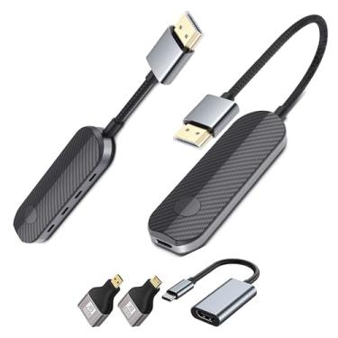 Imagem de dibdib Transmissor e receptor HDMI sem fio, tela LED 4K maior, extensor HDMI sem fio, remetente HD 5G 165FT streaming de mídia, vídeo/áudio/arquivo para PC/laptop/projetor/caixa de TV/câmera cinza