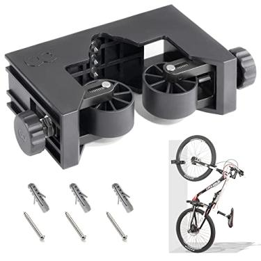 Imagem de CyclingDeal Suporte de parede para pneu MTB Bike 3,8 cm a 6,1 cm de largura para pneu de bicicleta – Clipe de qualidade premium para ambientes externos e internos – Seguro e seguro para armazenar mountain bikes na garagem ou em casa