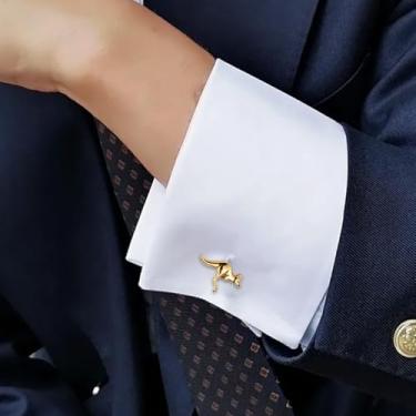 Imagem de Abotoaduras de animal masculinas clássicas de aço inoxidável, One Size, Aço inoxidável, Sem Pedra Preciosa