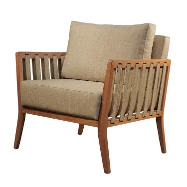 Imagem de Poltrona Helena Luxo Madeira Maciça Castellar Móbile Linho Bege Linho Bege