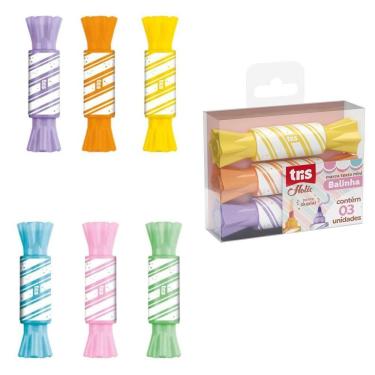 Imagem de Marca Texto Mini Holic Balinha Ponta Dupla 3 Unidades - Tris