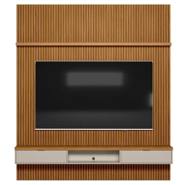 Imagem de Painel Ripado Para 75 Pol. Com Bancada 219cm Plus L06 Nature-off White - Mpozenato