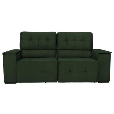Imagem de Sofá Cama Retrátil Sala Vicenza 175cm Linho Cor Verde