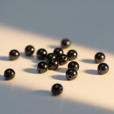 Imagem de Laopottbeads 2000 peças de pérolas pretas de 4 mm para fabricação de joias, kit DIY de pérolas redondas para pulseiras, brincos, colares e tornozeleiras