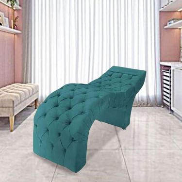 Imagem de Maca Estofada Estética Cílios Salão Spa Suede Nicole Cor:azul Turquesa