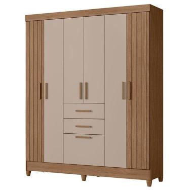 Imagem de Guarda Roupa Solteiro Malta 7 Portas Carvalho Fendi - Moval