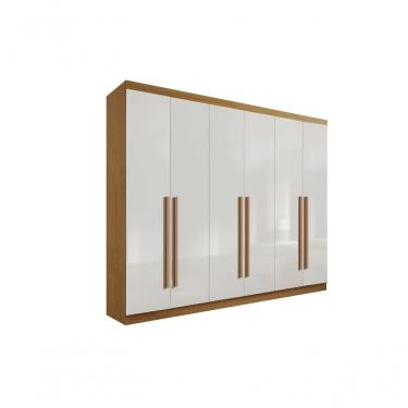 Imagem de Roupeiro 6 Portas 6 Gavetas Com Pés Da Vinci Plus - D' Doro Cinamomo-off White