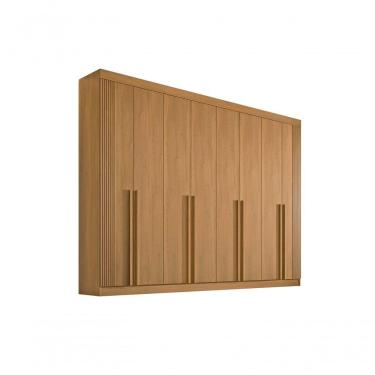 Imagem de Guarda Roupa Casal 8 Portas Ripado 8 Gavetas Com Pés Daymont - D' Doro Cinamomo/ripado