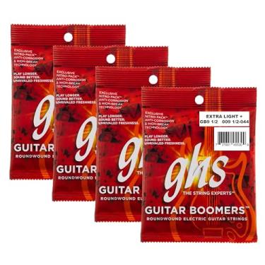 Imagem de GHS Strings, GB9 1/2 Boomers, cordas de guitarra elétrica de aço niquelado, força lendária, entonação consistente, brilho de longa duração, tom e sustentação. Guitarra de 6 cordas 9,5-44 XLT+ calibre