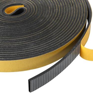 Imagem de Faixa de vedação de porta de decapagem climática, fita de espuma autoadesiva, tira de vedação contra o clima, para vedação de lacuna, 1,9 cm x 0,5 cm x 80 cm, preta