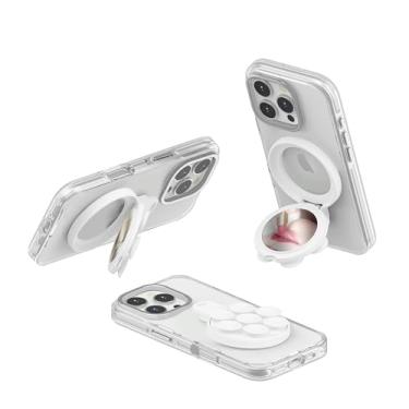 Imagem de BAISRKE Suporte magnético para telefone - forte aderência com ventosa, suporte giratório de 360° com espelho e alça de pulso, mãos livres para iPhone 17/16 Pro Max/Android, cola em azulejo/vidro