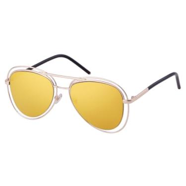 Imagem de HCHES Óculos de Sol Azul Celeste Fashion Feminino Masculino Vazado Grande para Rosto (7)