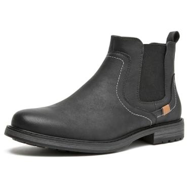 Imagem de CLOWSE Bota masculina casual Chelsea de couro Oxford impermeável para homens, Preto, 44