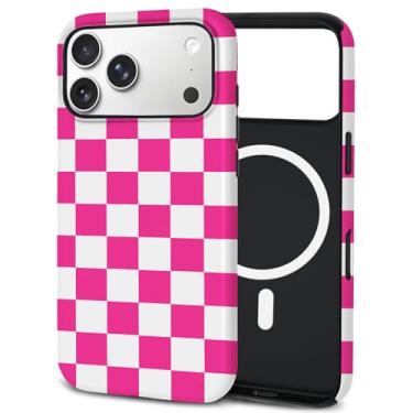 Imagem de Mokiy Capa de telefone TPU para iPhone, compatível com carregamento MagSafe sem fio, à prova de choque, capa protetora de ajuste fino com proteção antiamarelamento e câmera elevada (Grid 3, iPhone 17