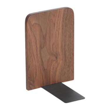Imagem de Fxzqgnh Suportes de Livros de Madeira, Batentes para Livros, Elegante Batente para Revistas, Apoio para Estantes, Prateleiras E Mesas, Marrom, 11x12x17cm