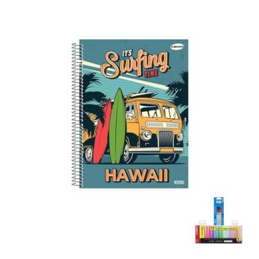 Imagem de Kit Caderno Masculinos 1 Matéria Capa Dura com 96 Folhas + Caneta Esferográfica e Marca Texto Boss