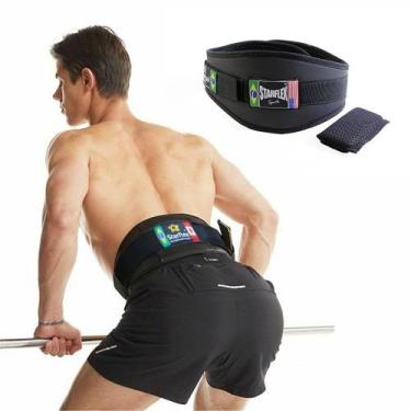 Imagem de Cinto Agachamento Cinturão Musculação Regulável Apoio Lombar - STARFLE