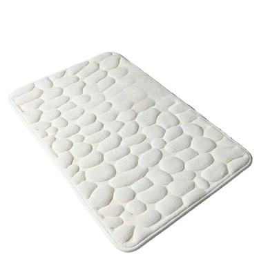 Imagem de Kit 2 Tapete de Banheiro Antiderrapante Soft Macio Luxo 60x40(PARALELEPIPED OFF WHITE)