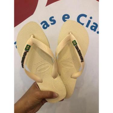 Imagem de Chinelo Havaianas Brasil logo Unissex, Buttercream, 35