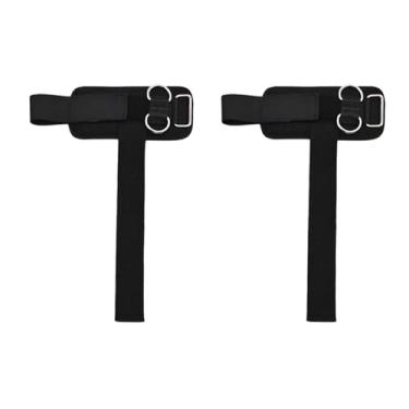 Imagem de Aymzbd 2x Munhequeiras de Levantamento de Peso com Argolas Duplas em D, Suportes de Pulso Acolchoados para Academia, Preto 31.5x17cm