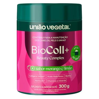 Imagem de Biocoll+ em Pó. Colágeno Verisol, Ácido Hialurônico, Nutricolin, Vitaminas e Minerais. União Vegetal (Morango com Limão)