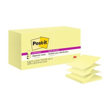 Imagem de Post-it (R) Notas pop-up super adesivas, amarelo can rio, 7,62 cm x 7,62 cm, bloco de 90 notas, pacote com 16 blocos