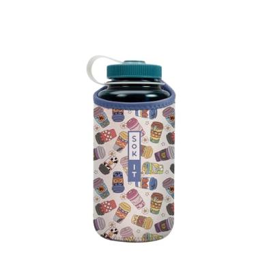 Imagem de Sok It BotlSok Capa de neoprene isolada para garrafa de água (copo mais feliz, serve em Nalgene de 946 ml)