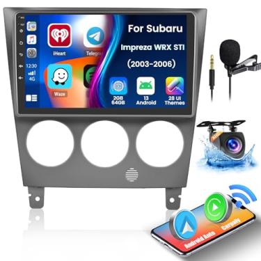 Imagem de Fuluku Para Subaru Impreza WRX STI 2003-2006 【2 + 64 GB】 Carplay estéreo com carplay sem fio Android Auto, rádio de carro com tela sensível ao toque de 22 cm, câmera de segurança GPS WiFi, Bluetooth