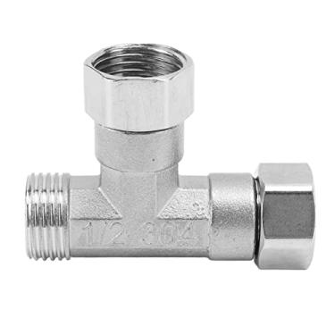 Imagem de Adaptador de tubulação de 3 vias de aço inoxidável 304 para água, fluxo e estrutura estáveis, ideal para materiais de construção e gás (2 juntas de rosca fêmea e 1 junta de rosca macho)