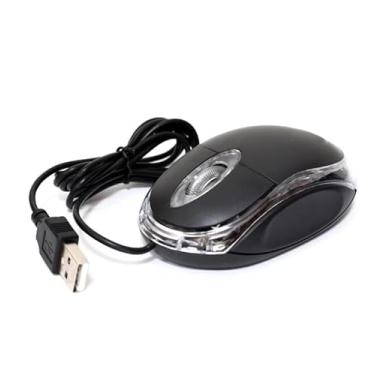 Imagem de Mouse Óptico com Fio MS01, Design Ergonômico Confortável, Conexão USB, Preto com Iluminação