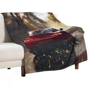 Imagem de HouLaiZhe Cobertor super macio de flanela rápido JDM Car Sup Drift Cool Lightweight Cooling Blankets para sofá-cama, cadeira, sofá, carro, viagem ao ar livre, leve, quente, 127 x 152 cm