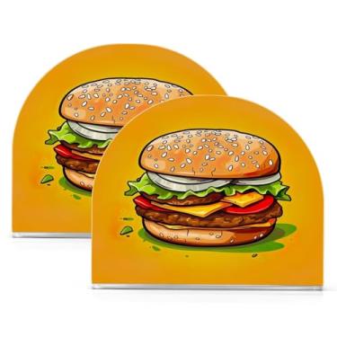 Imagem de Wassud Porta-guardanapos de acrílico para hambúrguer gourmet, dispensador de guardanapos de papel moderno em forma de U para mesa, cozinha, sala de jantar, bancada 2 peças (comporta 50-60 guardanapos)
